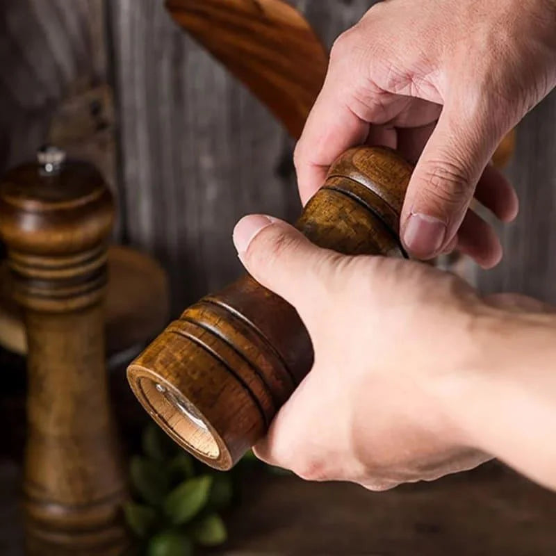 Moedor de Pimenta e Temperos Manual de Madeira