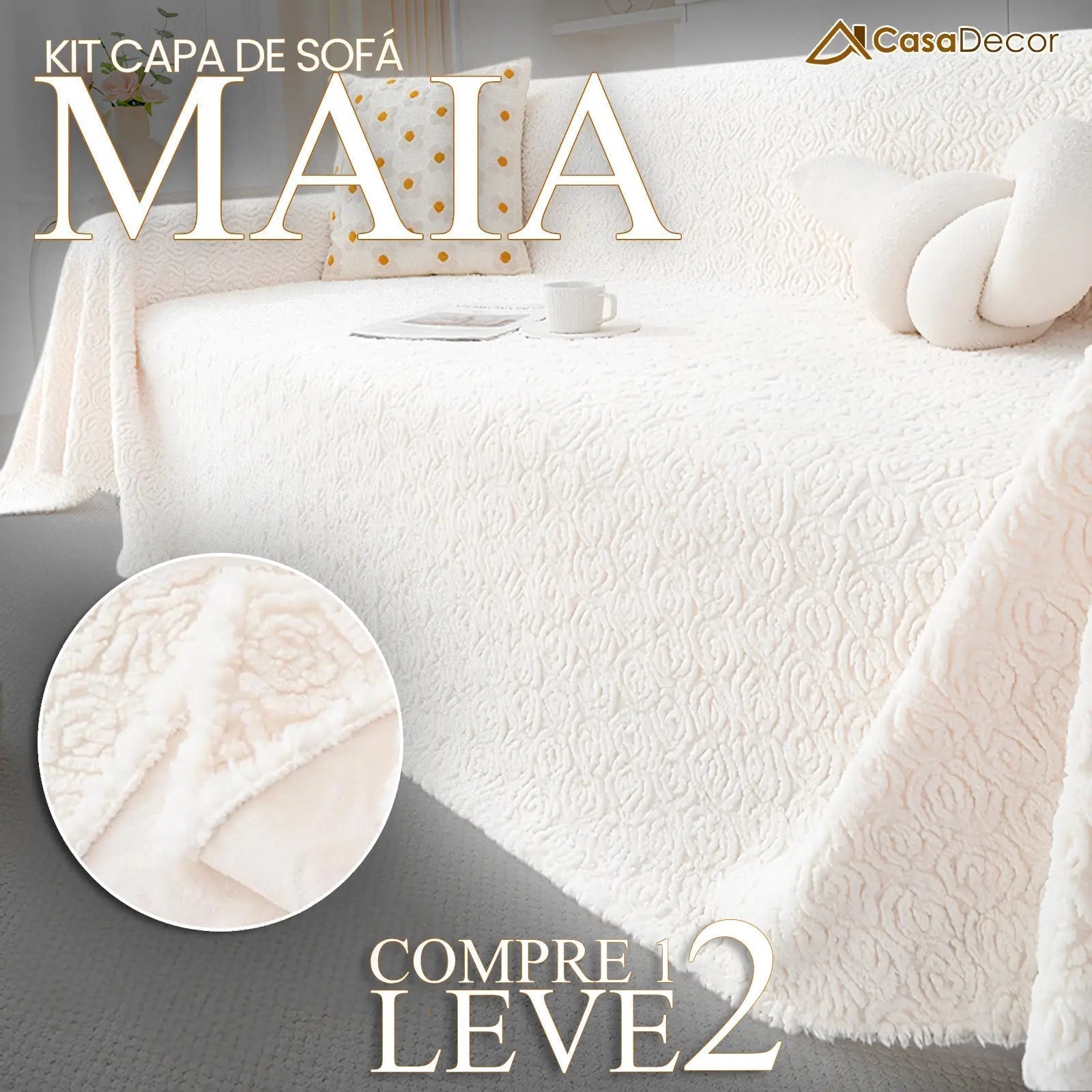 [Pague 1, Leve 2] Capa de Sofá Maia (Um Toque de Amor Para Seu Sofá!) + BRINDE: 2 Fronhas