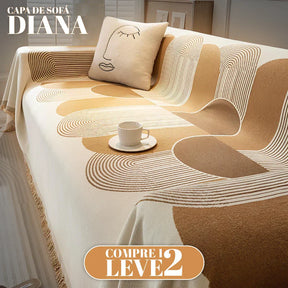 (PAGUE 1, LEVE 2) Capa de Sofá em Chenille com Dupla Face Diana + BRINDE: Tapete de Sala