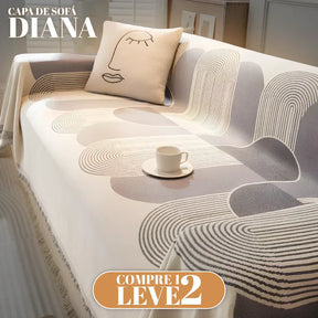 (PAGUE 1, LEVE 2) Capa de Sofá em Chenille com Dupla Face Diana + BRINDE: Tapete de Sala