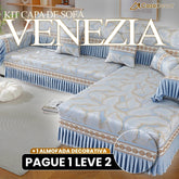 [Pague 1, Leve 2] Capa de Sofá Venezia (Toque de Charme Italiano pra Sua Sala!) + BRINDE: 2 Almofadas