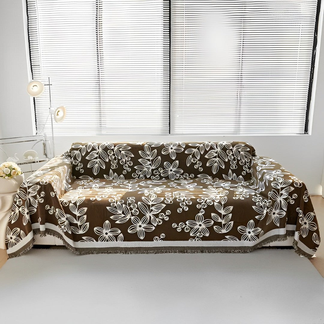 [Pague 1, Leve 2] Capa de Sofá Florinda (O Abraço Floral Que Aconchega Seu Lar!) + BRINDE: 2 Almofadas