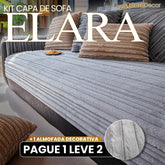 [Pague 1, Leve 2] Capa de Sofá Elara (A Delicadeza que Encanta Sua Sala!) + BRINDE: Almofada Decorativa