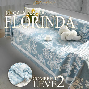 [Pague 1, Leve 2] Capa de Sofá Florinda (O Abraço Floral Que Aconchega Seu Lar!) + BRINDE: 2 Almofadas