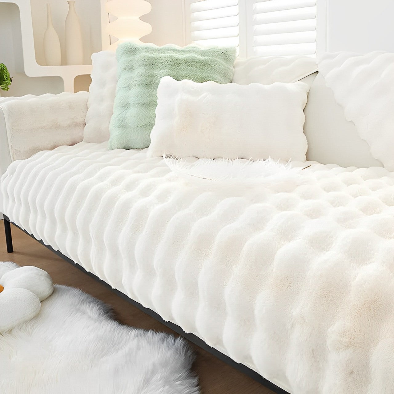 [Pague 1, Leve 2] Capa de Sofá Nara (Toque Suave e Sofisticado para Seu Lar!) + BRINDE: 2 Almofadas