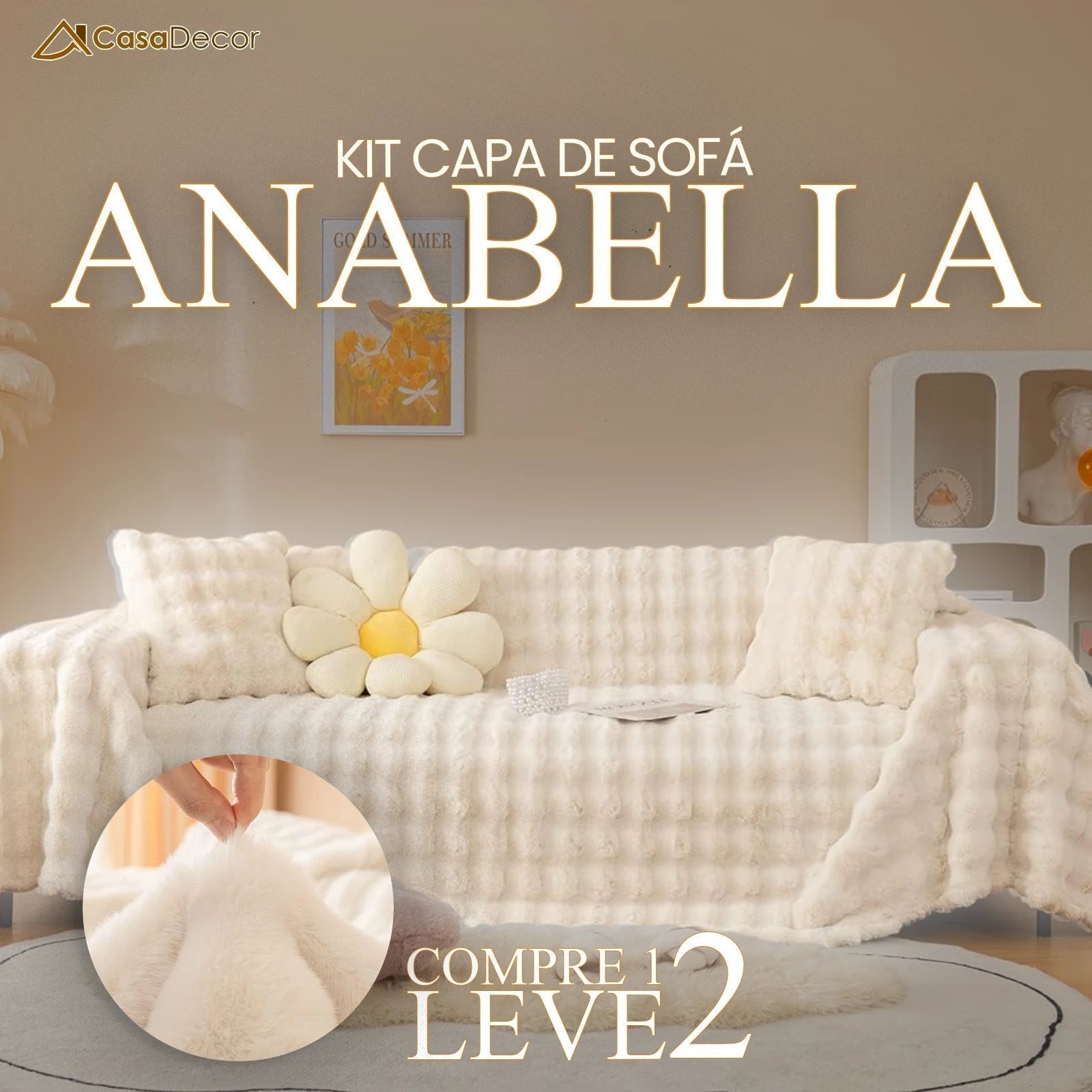 [Pague 1, Leve 2] Capa de Sofá Anabella (Transforme Suas Noites com Estilo!) + BRINDE: 2 Fronhas