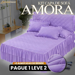 [Pague 1, Leve 2] Capa de Cama Amora (O Conforto Que Encanta Seu Coração!) + BRINDE: 2 Almofadas