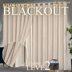[Pague 1, Leve 2] Cortina Blackout com Voil e Linho com 20 Ilhós Cromados