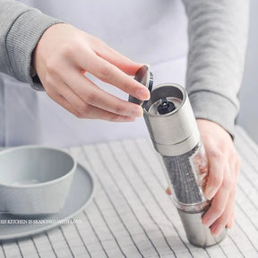 Moedor de Pimenta e Temperos Manual Inox 2 em 1