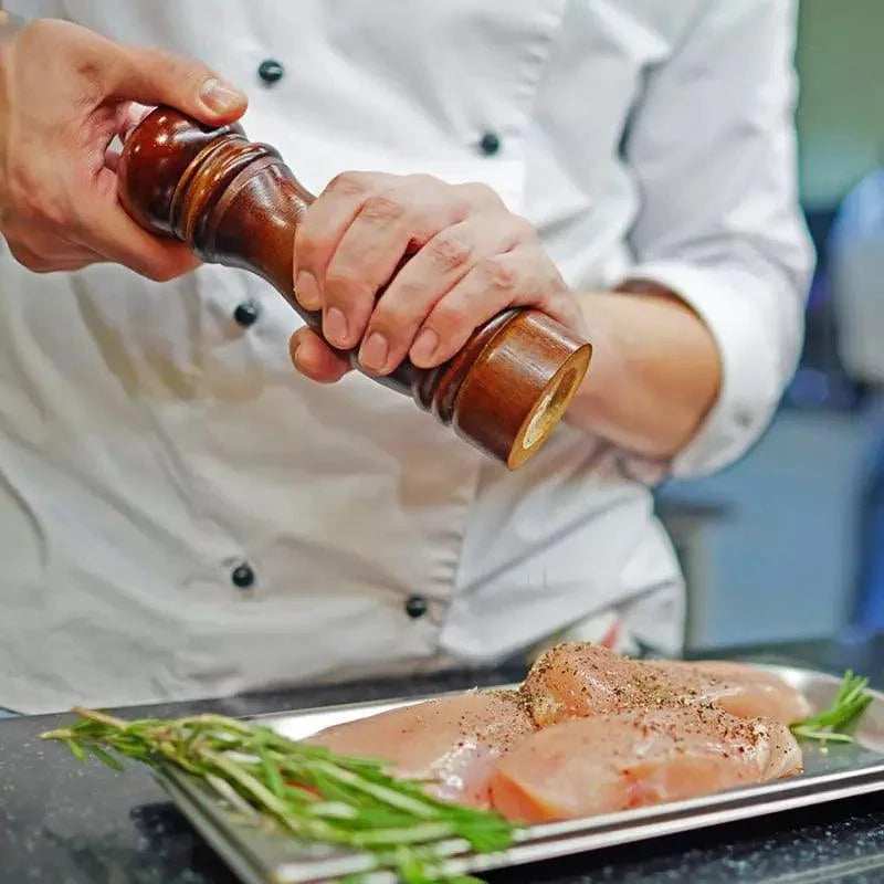 Moedor de Pimenta e Temperos Manual de Madeira