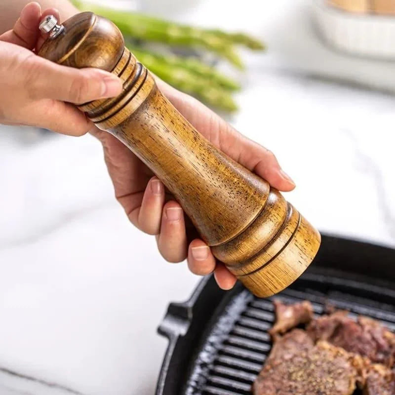 Moedor de Pimenta e Temperos Manual de Madeira