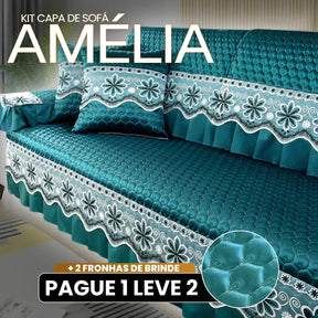 [Pague 1, Leve 2] Capa de Sofá Amélia (A Delicadeza Que Abraça Seu Sofá!) + BRINDE: 2 Fronhas