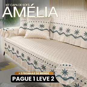 [Pague 1, Leve 2] Capa de Sofá Amélia (A Delicadeza Que Abraça Seu Sofá!) + BRINDE: 2 Fronhas