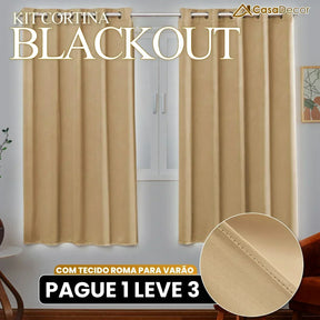 [Pague 1, Leve 3] Cortina Blackout com Tecido Roma Para Varão de 2 Metros
