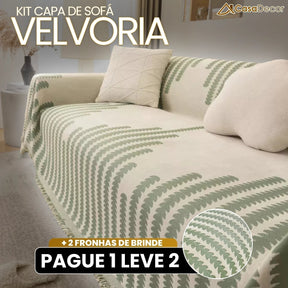 [Pague 1, Leve 2] Capa de Sofá Velvoria (Toque de Luxo no Seu Sofá!) + BRINDE: 2 Almofadas