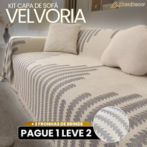 [Pague 1, Leve 2] Capa de Sofá Velvoria (Toque de Luxo no Seu Sofá!) + BRINDE: 2 Almofadas