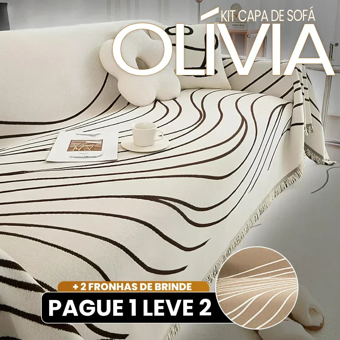 [Pague 1, Leve 2] Capa de Sofá Olívia (Toque Suave Que Abraça Seu Sofá!) + BRINDE: 2 Fronhas